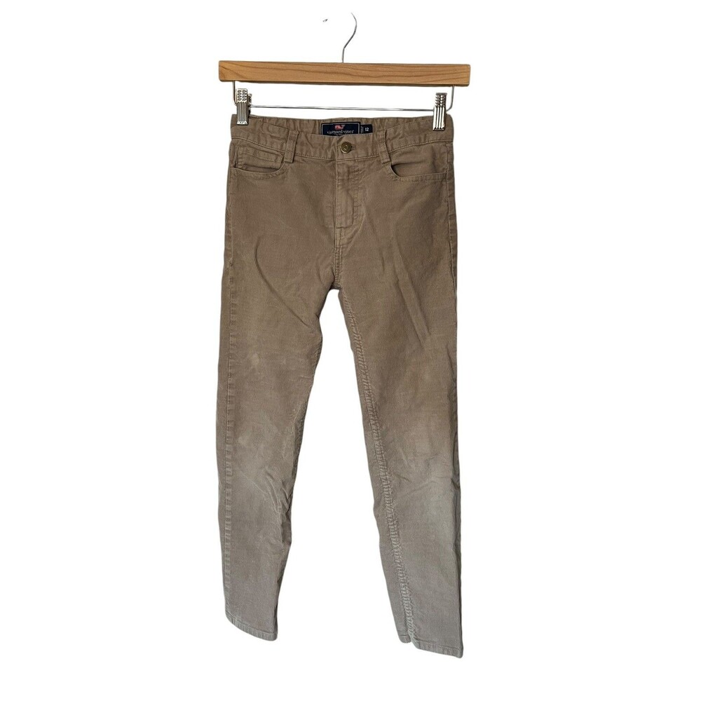 Vineyard Vines Girls 12 Classic Fit Corduroy Pants Khaki Tan Beige EUC Preppy